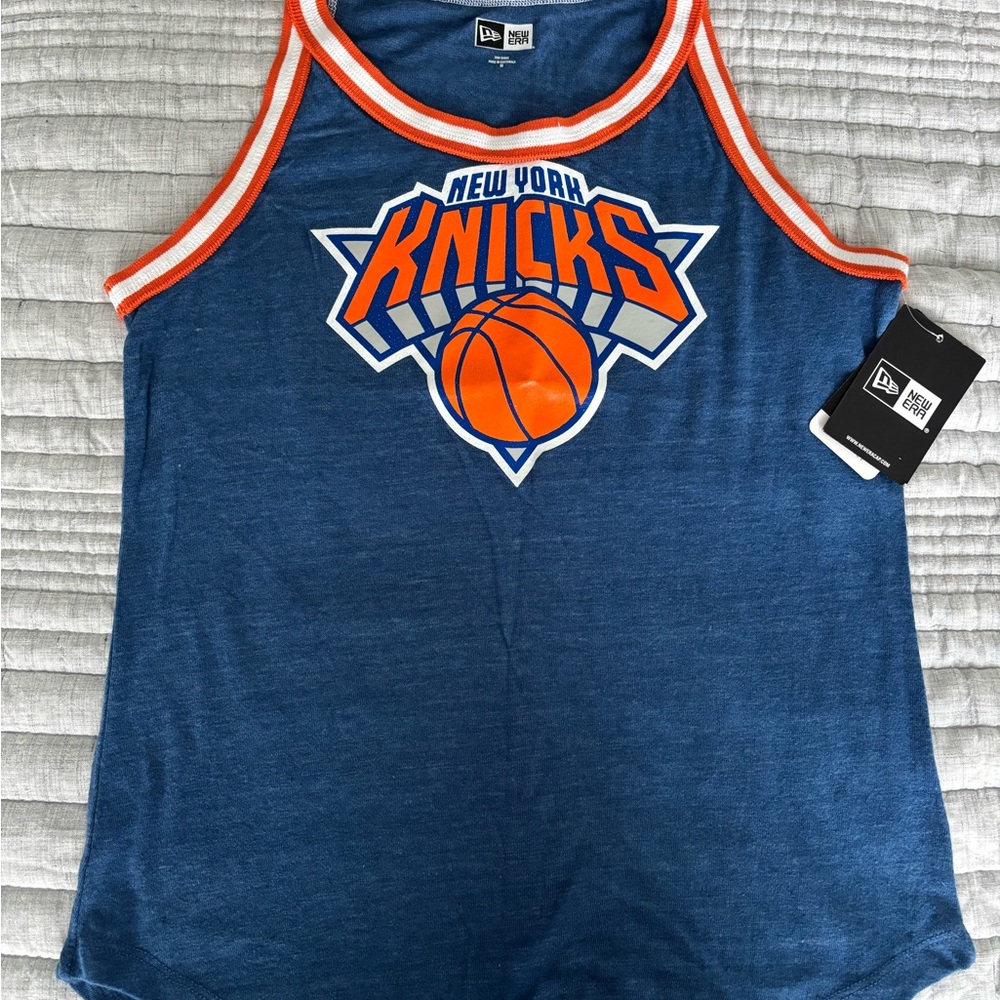 New Era New York Knicks Blue Orange Tank Top